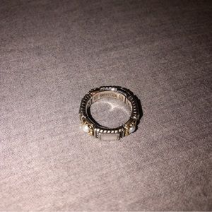 Konstantino Silver and Gold Mother of Pearl and Pearl Ring